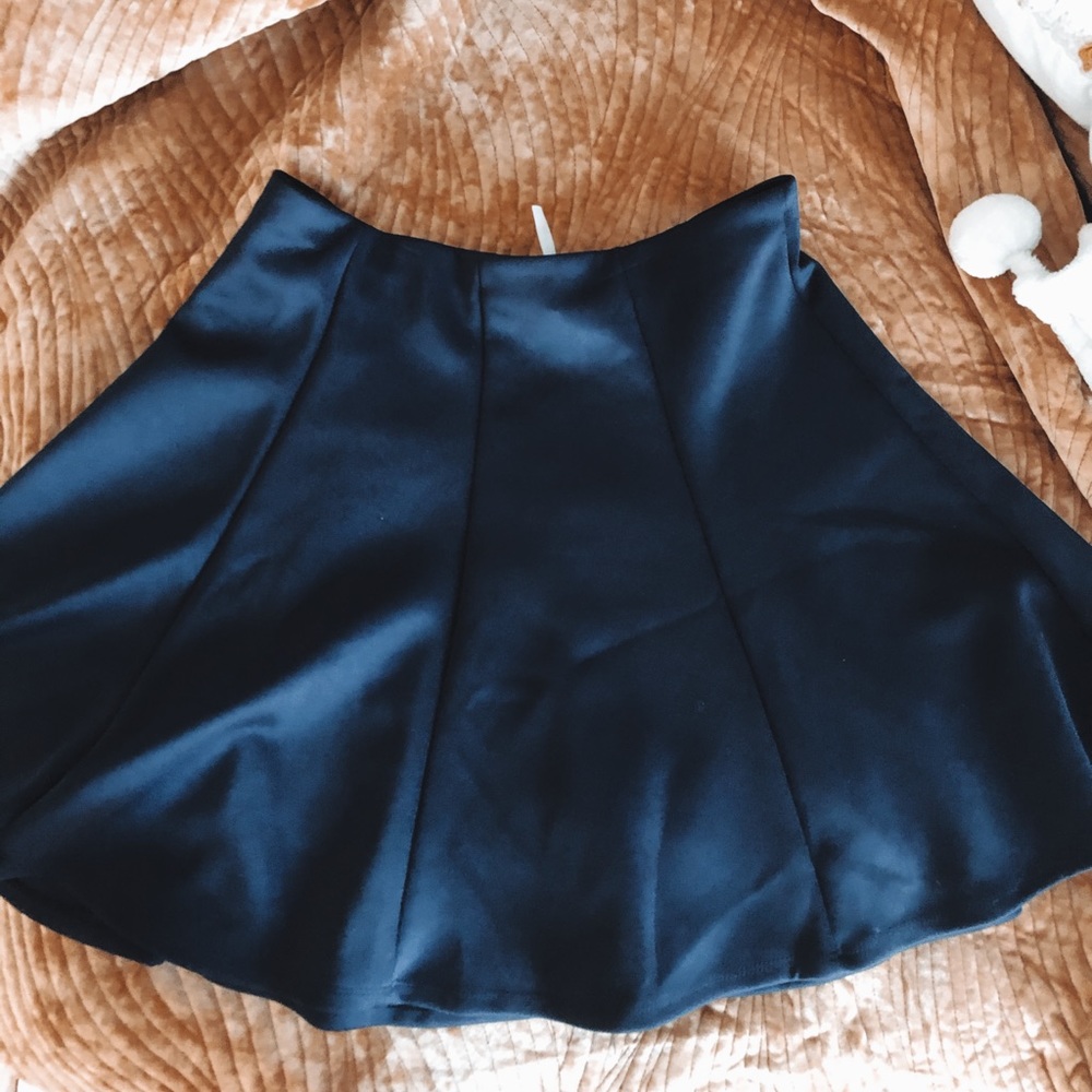 Navy Pleated Skirt
